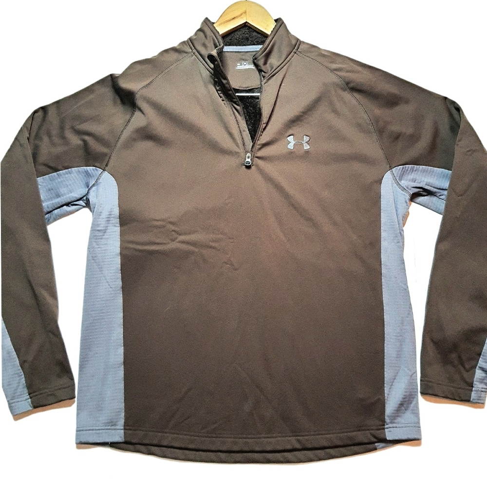 Under Armour Mens  1/4 Zip Pullover Sweater Size Medium Brown